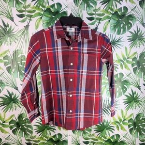 🔷8Old Navy Red & Blue Plaid Button Down Boys Top (Size: Medium,8 Regular) 4.4oz
